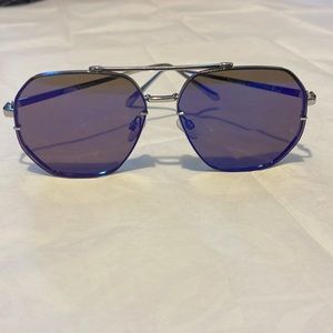 Blue Silver Frame Sunglasses
